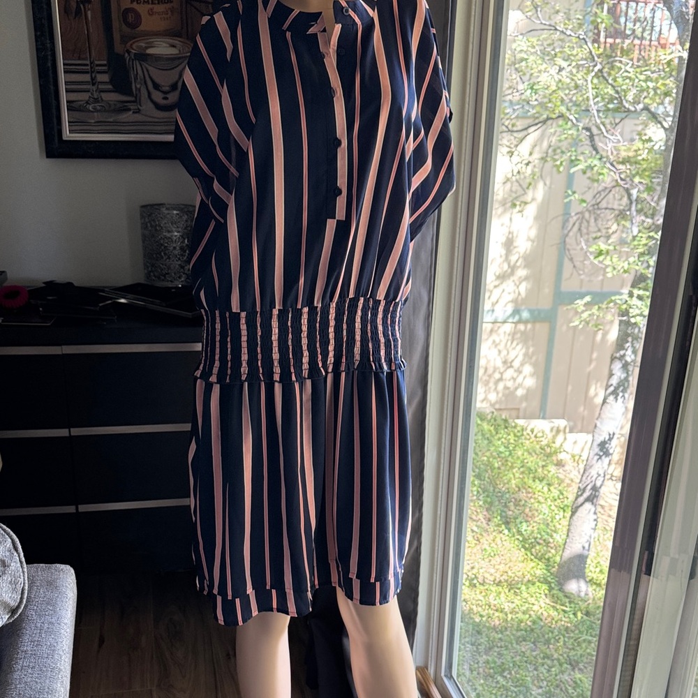 Charlene Henry dress XL. Navy blue and orange color.  p-5